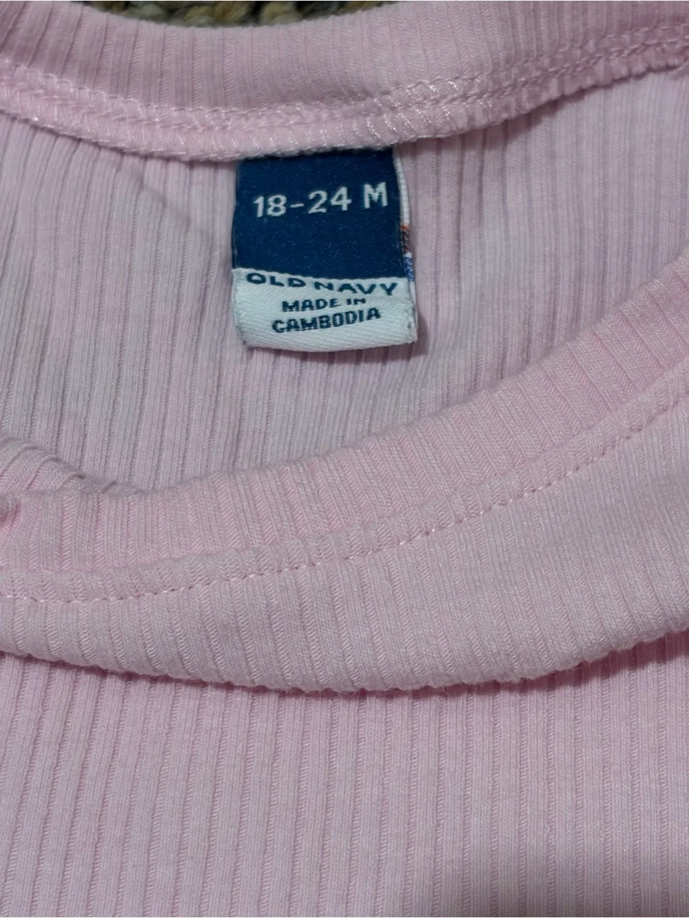 Old Navy Light Pink Ribbed Flutter Sleeve Tee
